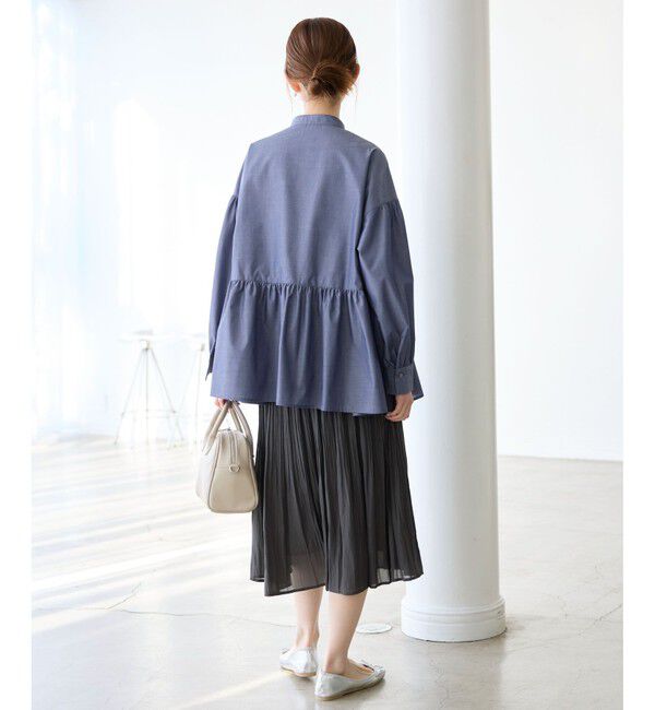 Rope&rsquo;Picnic「【花粉ガード・防シワ】ギャザーシャツブラウス」|シャツ・ブラウス|