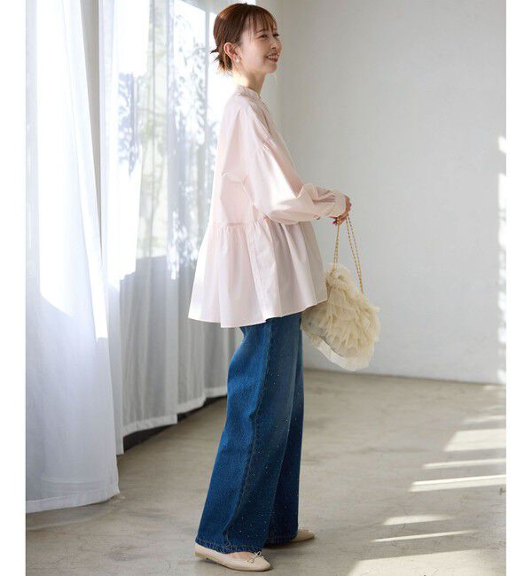 Rope&rsquo;Picnic「【花粉ガード・防シワ】ギャザーシャツブラウス」|シャツ・ブラウス|
