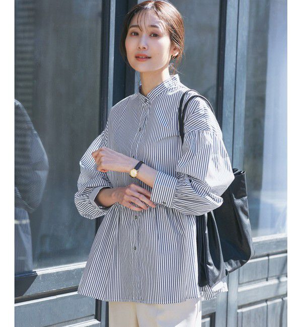 Rope&rsquo;Picnic「【花粉ガード・防シワ】ギャザーシャツブラウス」|シャツ・ブラウス|