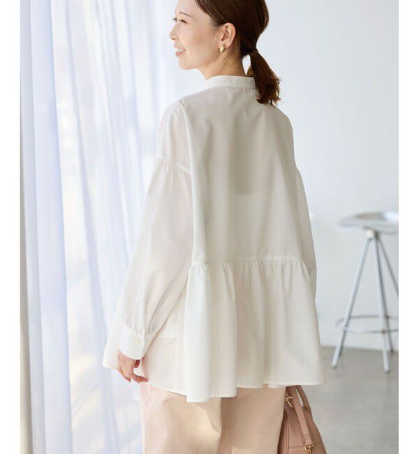 Rope&rsquo;Picnic「【花粉ガード・防シワ】ギャザーシャツブラウス」|シャツ・ブラウス|