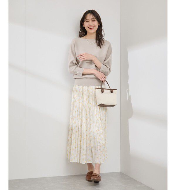 Rope&rsquo;Picnic「アンジェリーナ7分袖パールドルマンニット」|ニット・セーター|