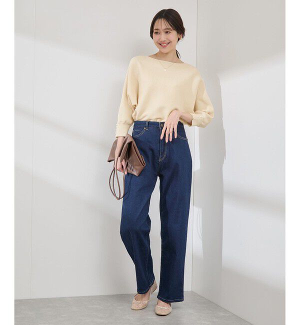 Rope&rsquo;Picnic「アンジェリーナ7分袖パールドルマンニット」|ニット・セーター|