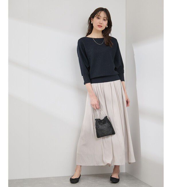 Rope&rsquo;Picnic「アンジェリーナ7分袖パールドルマンニット」|ニット・セーター|