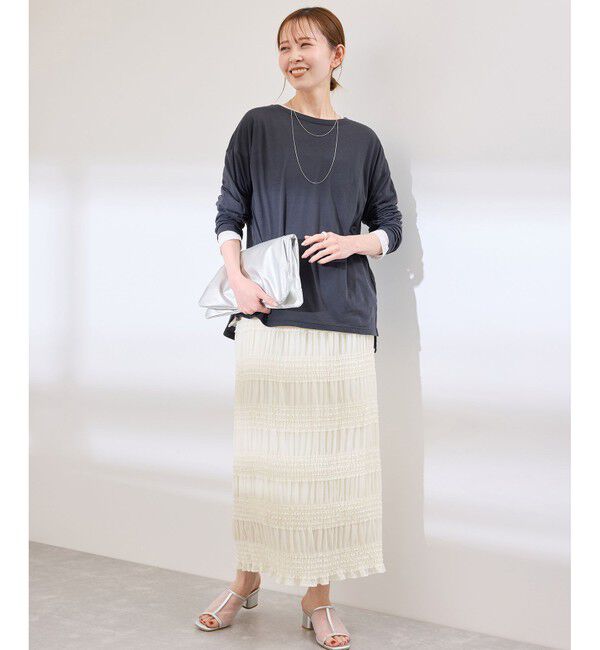 Rope&rsquo;Picnic「フリルギャザーロングスカート」|スカート|