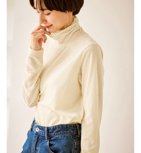 Rope&rsquo;Picnic「シアートリコットベロアタートルトップス」|Tシャツ・カットソー|