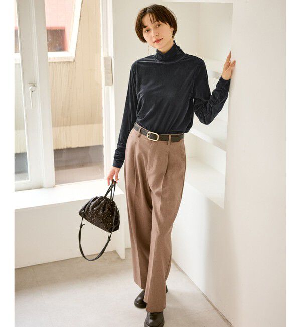 Rope&rsquo;Picnic「シアートリコットベロアタートルトップス」|Tシャツ・カットソー|