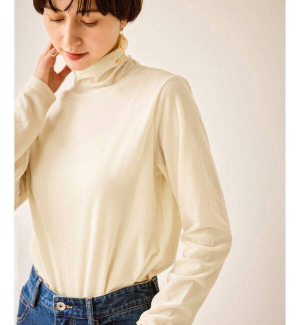 Rope&rsquo;Picnic「シアートリコットベロアタートルトップス」|Tシャツ・カットソー|