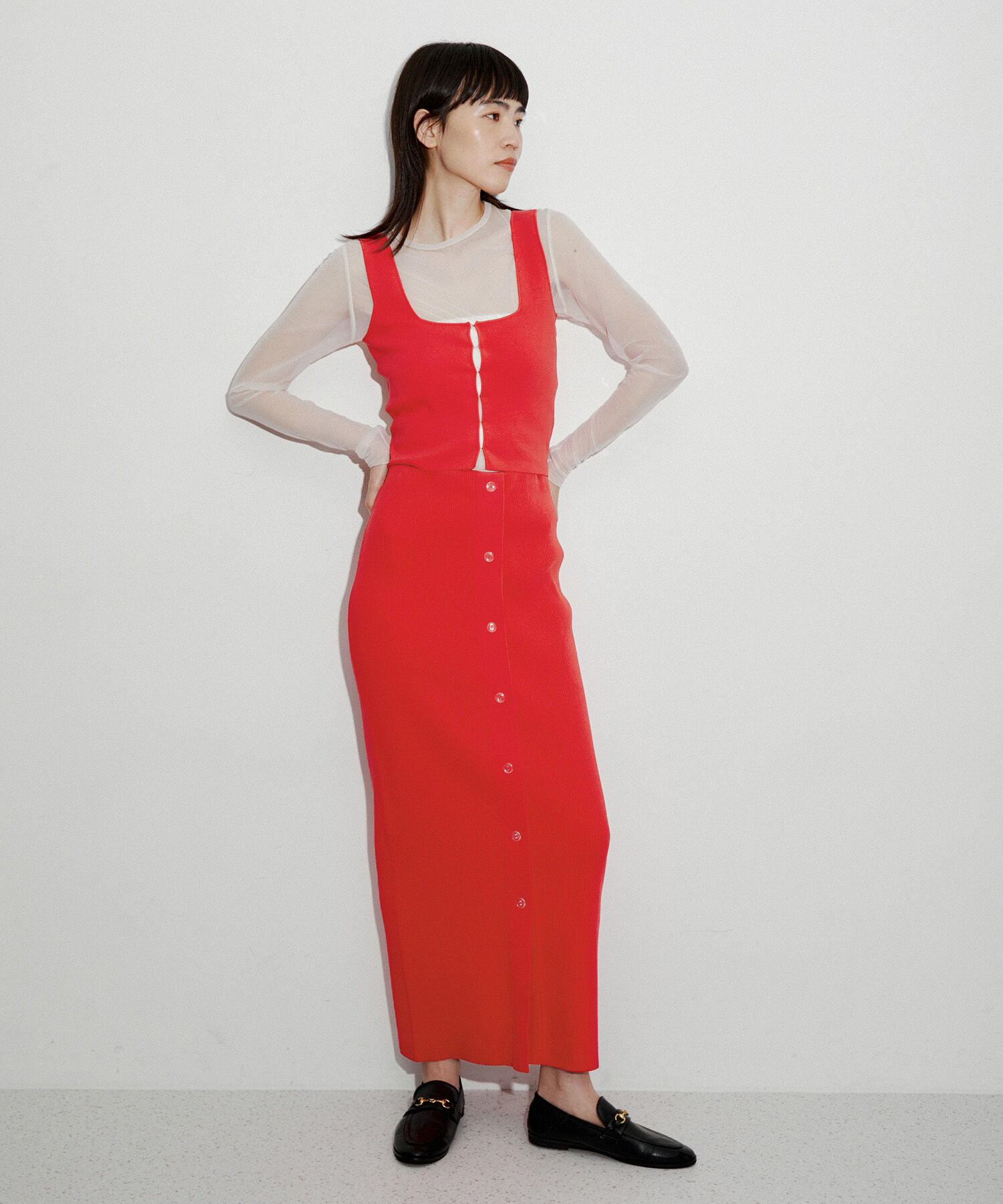 ADAM ET ROPE'「ホックフルニードルタンクトップ」|タンクトップ|