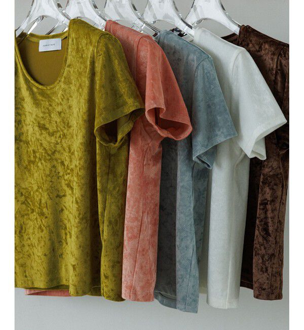 ADAM ET ROPE'「クラッシュベロアTシャツ」|Tシャツ・カットソー|