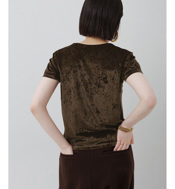 ADAM ET ROPE'「クラッシュベロアTシャツ」|Tシャツ・カットソー|