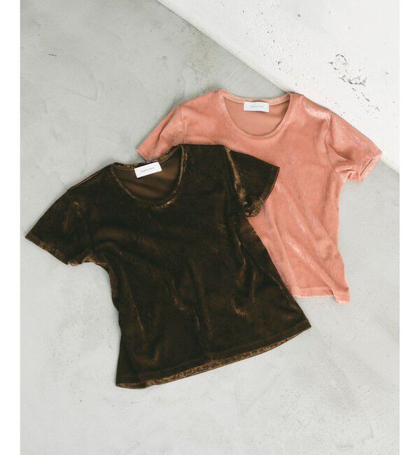 ADAM ET ROPE'「クラッシュベロアTシャツ」|Tシャツ・カットソー|