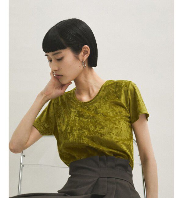 ADAM ET ROPE'「クラッシュベロアTシャツ」|Tシャツ・カットソー|