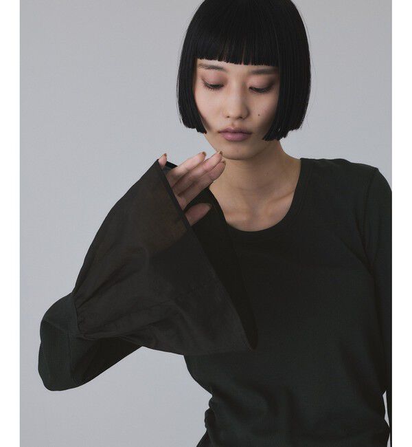 ADAM ET ROPE'「カフスフレアーリブプルオーバー」|Tシャツ・カットソー|