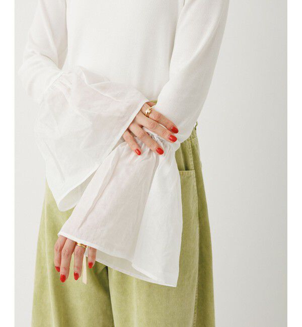 ADAM ET ROPE'「カフスフレアーリブプルオーバー」|Tシャツ・カットソー|