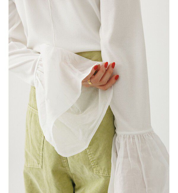 ADAM ET ROPE'「カフスフレアーリブプルオーバー」|Tシャツ・カットソー|