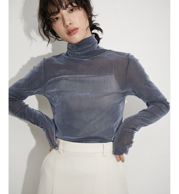 ADAM ET ROPE'「フロッキーチュールタートルネックプルオーバー」|Tシャツ・カットソー|