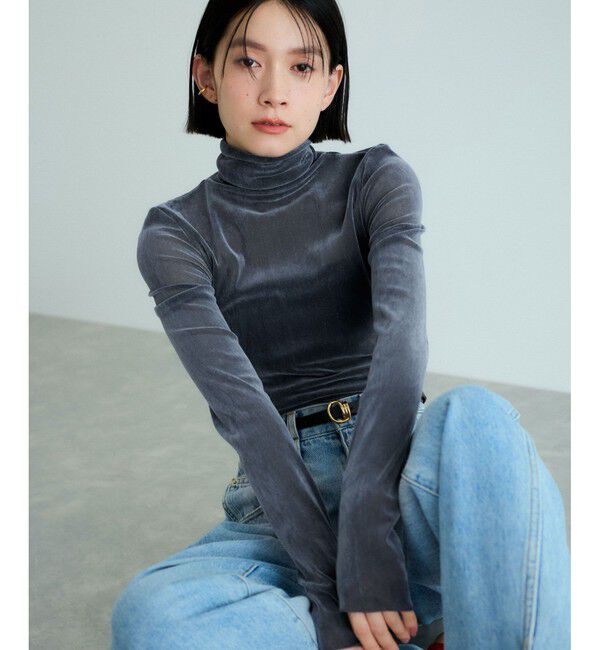 ADAM ET ROPE'「フロッキーチュールタートルネックプルオーバー」|Tシャツ・カットソー|