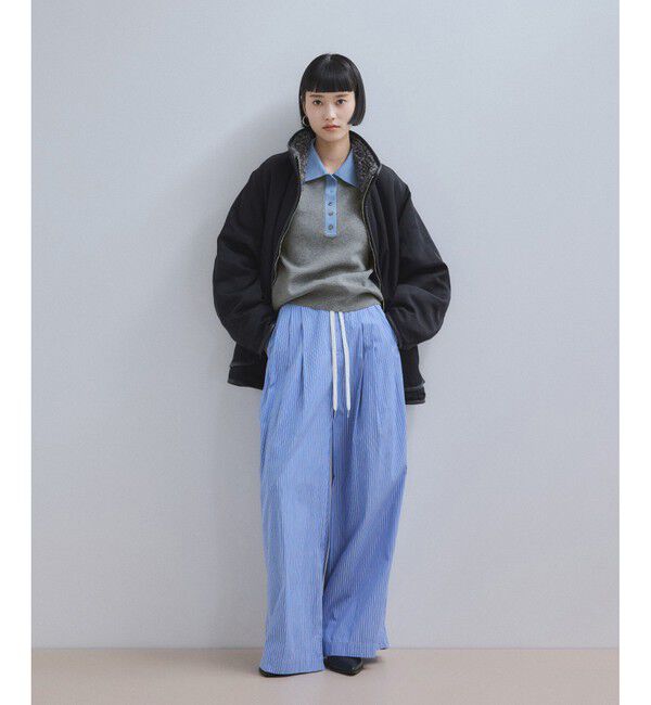 ADAM ET ROPE'「【WEB限定】・【サステナブル】バイカラーポロニットプルオーバー」|ポロシャツ|