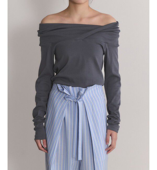 ADAM ET ROPE'「【EMOELLE】スビンコットンオフショルトップス」|Tシャツ・カットソー|