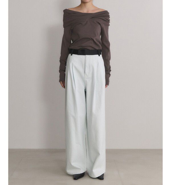 ADAM ET ROPE'「【EMOELLE】スビンコットンオフショルトップス」|Tシャツ・カットソー|