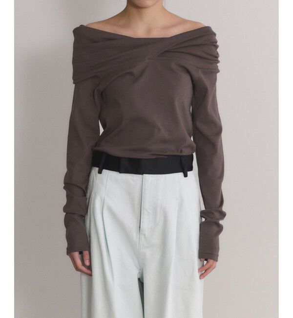 ADAM ET ROPE'「【EMOELLE】スビンコットンオフショルトップス」|Tシャツ・カットソー|