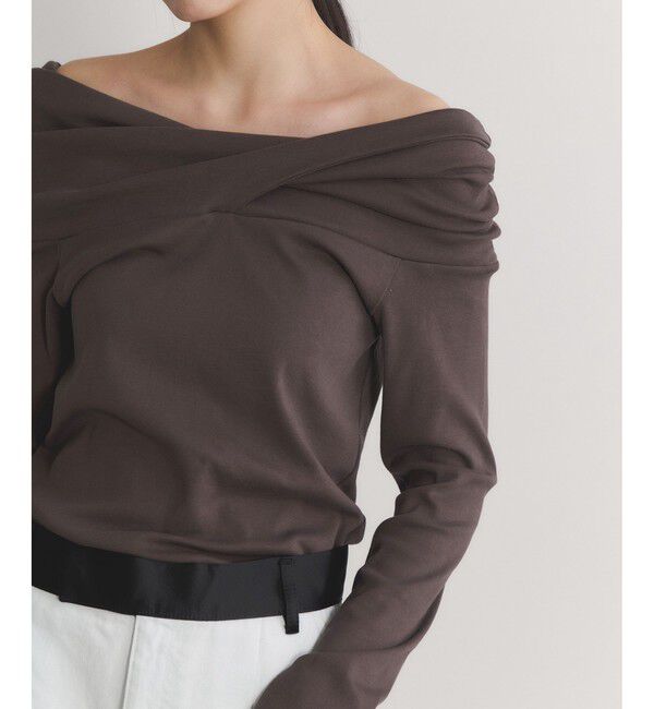 ADAM ET ROPE'「【EMOELLE】スビンコットンオフショルトップス」|Tシャツ・カットソー|