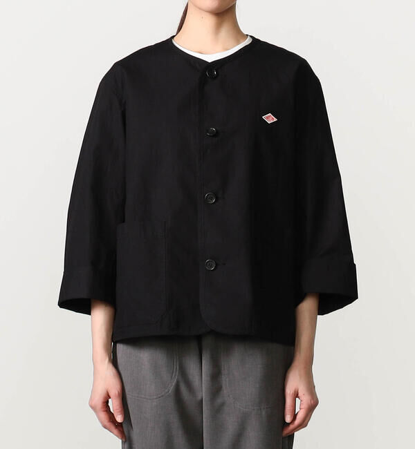 DANTON「DANTON | コットンリネンダンプ ノーカラージャケット WOMEN」|ノーカラージャケット|DKNAVY