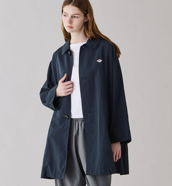 DANTON「DANTON | ナイロンタッサー ドルマンスリーブコート WOMEN」|ダッフルコート|NAVY