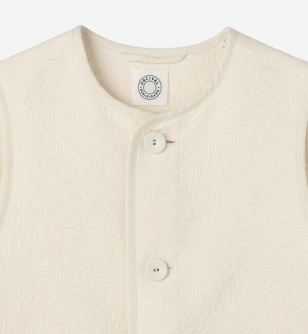 ORCIVAL「ORCIVAL | コットンポリジャカード トリミングベスト WOMEN」|ダウンベスト・ベスト|