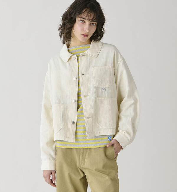 ORCIVAL「ORCIVAL | ツイルダブルガーゼ カバーオール WOMEN」|テーラードジャケット|ECRU