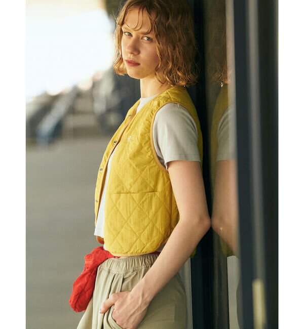 GYMPHLEX「Gymphlex | ナイロン キルティングショートベスト WOMEN」|その他|YELLOW