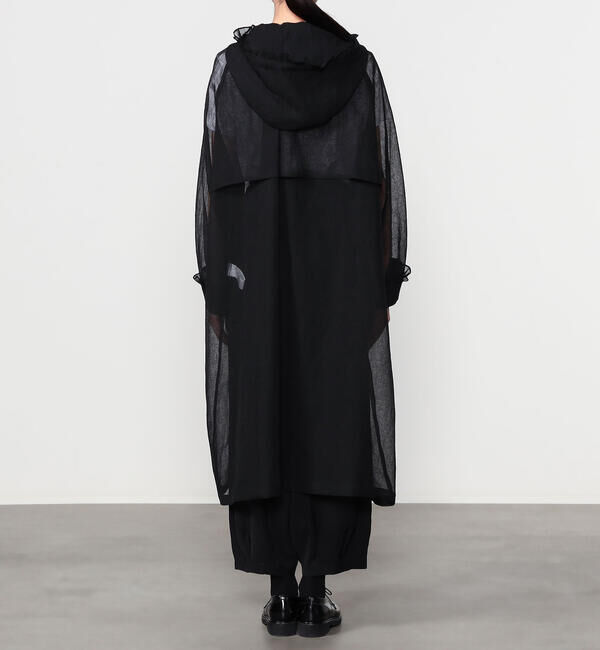  「eunoia | シアーオーガンジー フリルフードコート WOMEN」|ダッフルコート|