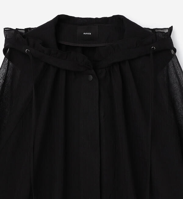  「eunoia | シアーオーガンジー フリルフードコート WOMEN」|ダッフルコート|