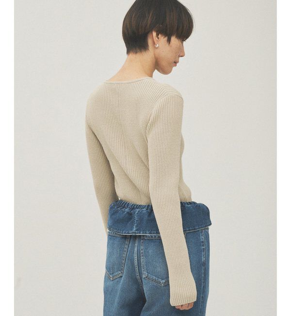  「RAW SILKレースアッププルオーバー」|ニット・セーター|