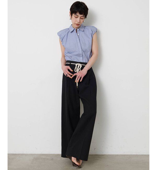 THE PAUSE「【THE PAUSE】袖ギャザーノースリーブシャツ」|シャツ・ブラウス|