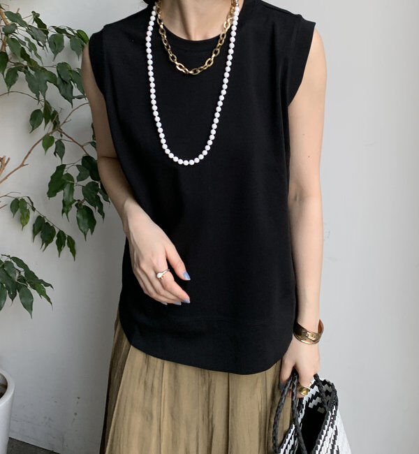  「裾切替タンクプルオーバー」|Tシャツ・カットソー|ブラック