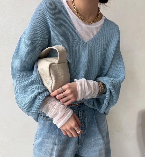  「【WEB限定】袖シャーリングデザインプルオーバー」|Tシャツ・カットソー|