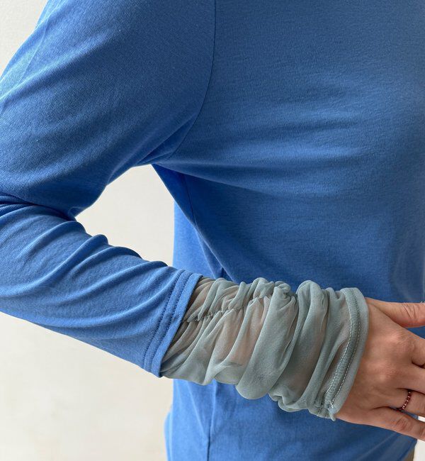  「【WEB限定】袖シャーリングデザインプルオーバー」|Tシャツ・カットソー|