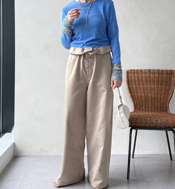  「【WEB限定】袖シャーリングデザインプルオーバー」|Tシャツ・カットソー|