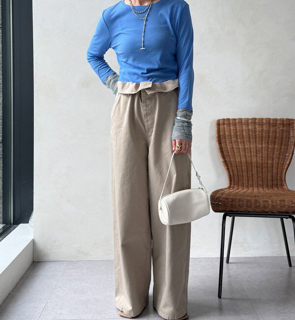  「【WEB限定】袖シャーリングデザインプルオーバー」|Tシャツ・カットソー|