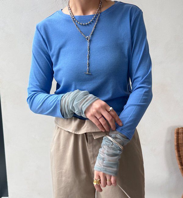  「【WEB限定】袖シャーリングデザインプルオーバー」|Tシャツ・カットソー|