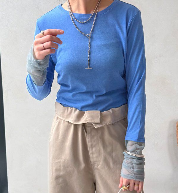  「【WEB限定】袖シャーリングデザインプルオーバー」|Tシャツ・カットソー|