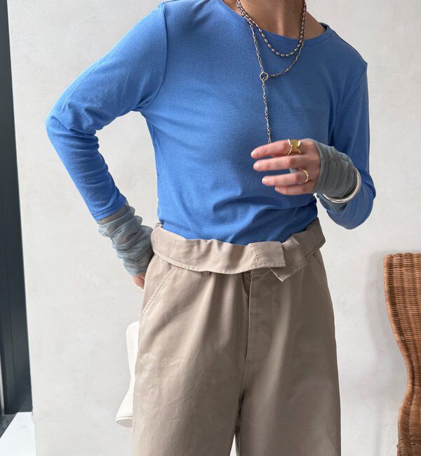  「【WEB限定】袖シャーリングデザインプルオーバー」|Tシャツ・カットソー|