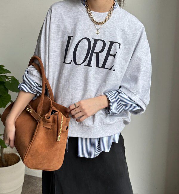  「LOREプリントドルマンプルオーバー」|Tシャツ・カットソー|ライトグレー