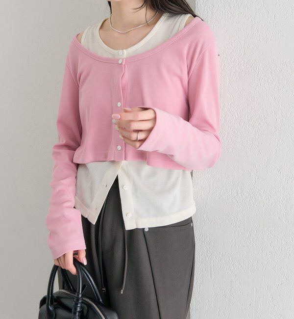  「配色レイヤードロングTシャツ」|Tシャツ・カットソー|