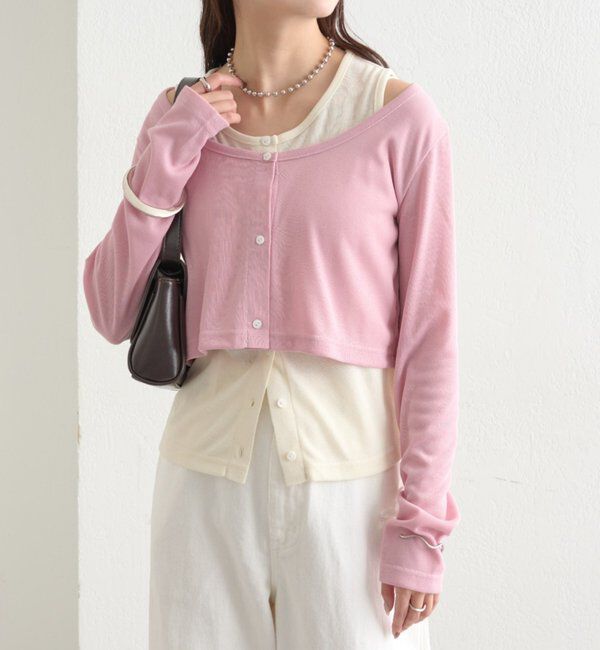  「配色レイヤードロングTシャツ」|Tシャツ・カットソー|