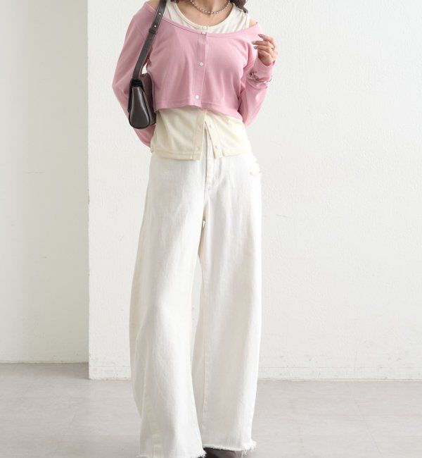  「配色レイヤードロングTシャツ」|Tシャツ・カットソー|