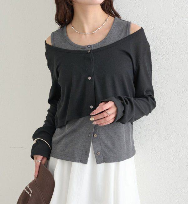  「配色レイヤードロングTシャツ」|Tシャツ・カットソー|