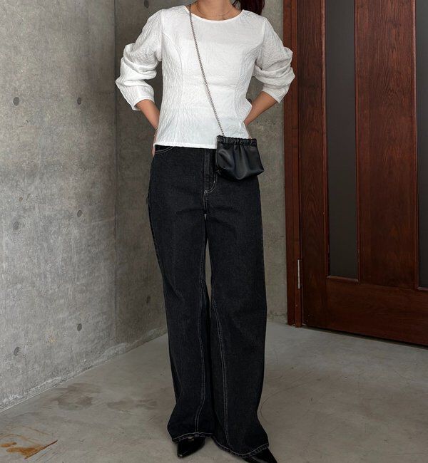  「ジャガードバックリボンペプラムブラウス」|シャツ・ブラウス|