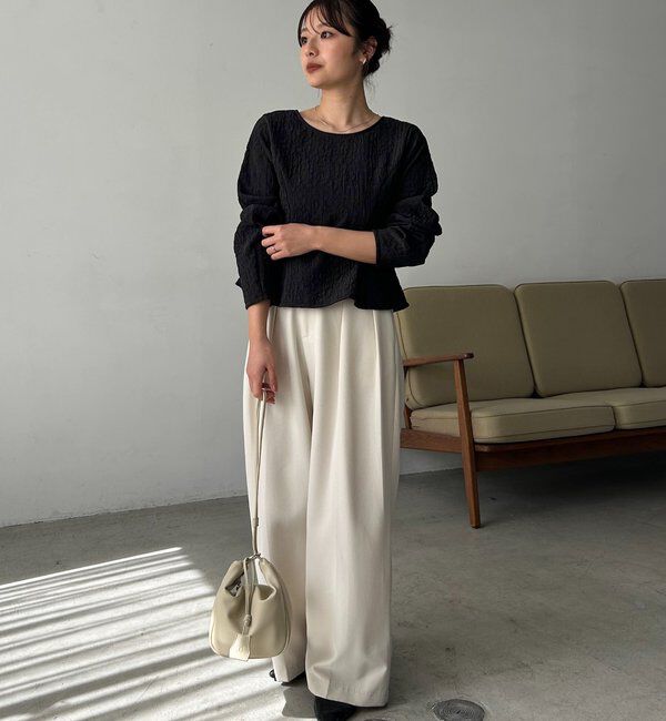  「ジャガードバックリボンペプラムブラウス」|シャツ・ブラウス|